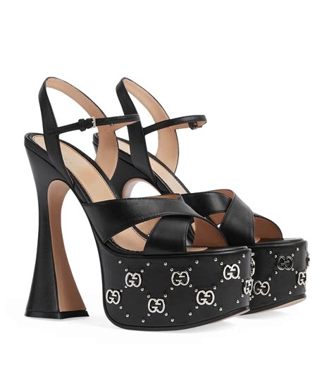 gucci black slingback heels|Gucci high heels platform.